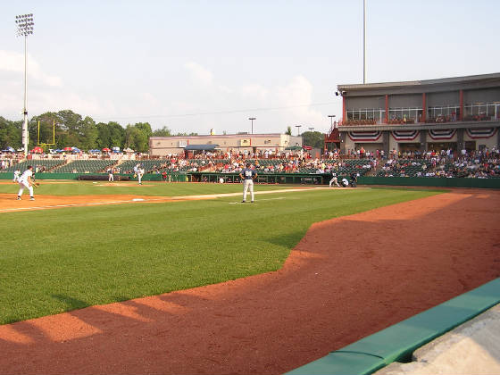 The view from field level, 3rd base side